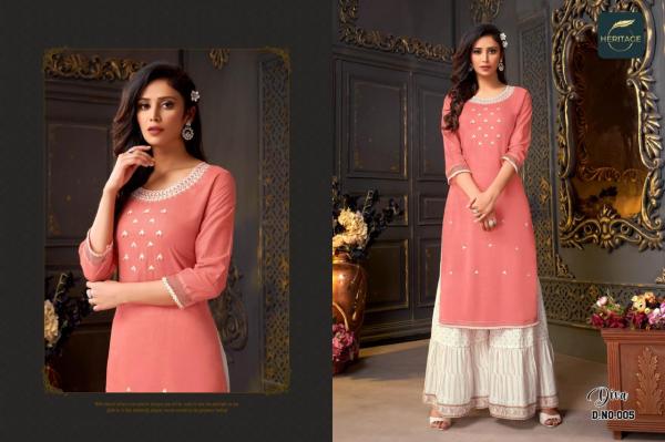 Heritage Diva Rayon  Designer Kurti With Bottom Collection